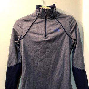 Blue North Face pullover with quarter zip